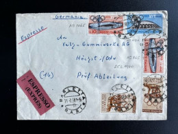 ITALY ITALIA 1961 EXPRESS LETTER BARLETTA TO HOCHST IM ODENWALD 21-07-1961 ITALIE EXPRES ESPRESSO - Express-post/pneumatisch