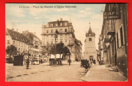 ZUW-33  Le Locle  Place Du Marché Et Eglise Nationale. Café De La Tempérence,restaurant Sans Alcool. Seal 408.Circulé - Le Locle