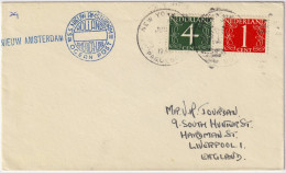 PAYS-BAS / THE NETHERLANDS - 1956 Mi.468YxA & Mi.471YxA Cancelled NEW YORK / PAQUEBOT On Cover From SS NIEUW AMSTERDAM - Brieven En Documenten