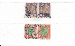 Danemark N° 148A Et 149 En Paires Oblitérés (1 Coin Manquant Sur 149) - Usati