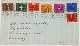 PAYS-BAS / THE NETHERLANDS - 1959 FRONT Only 7-color 30c Franking From ROTTERDAM To EIDSVAGS, MESSET, Norway - Cartas & Documentos