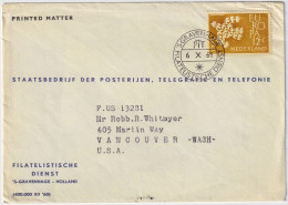 PAYS-BAS / THE NETHERLANDS - 1961 Mi.765 On PTT Cover From 'S-GRAVENHAGE To The US - Covers & Documents