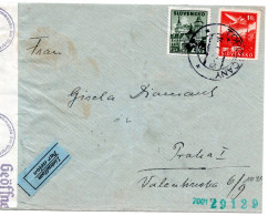 64661 - Slowakei - 1942 - 1Ks Luftpost MiF A LpBf TOPOL'CANY -> PRAG (B&M), M Dt Zensur - Lettres & Documents