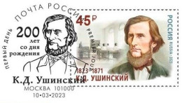 RUSSIA New ** 2023 Konstantin Ushinsky The Founder Of Scientific Pedagogy,Book, Literature, FDC (**) Official Issue - Brieven En Documenten
