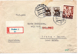 64668 - Slowakei - 1941 - 4Ks Tracht MiF A R-Bf PRESOV -> Boehmen & Maehren, M Dt Zensur - Lettres & Documents