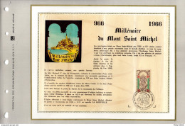 RARISSIME Le 1er Feuillet CEF Créé : " MILLENAIRE DU MONT SAINT MICHEL " De 1966. N° YT 1482 Parfait état FDC - 1960-1969