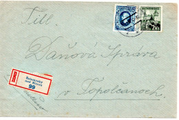 64676 - Slowakei - 1942 - 2,50Ks Hlinka MiF A R-Bf ZABOKREKY NAD NITROU -> Topolcany - Storia Postale