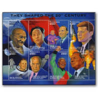 TANZANIA 1996 Mahatma Gandhi,Mao Zedong,Jonas Salk,Kennedy,Gorbachev,Nelson Mandela,Colin Powell MNH (**) - Tanzania (1964-...)