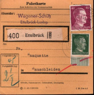 ! 1943 Paketkarte Aus Ettelbrück, Luxemburg - 1940-1944 Occupazione Tedesca