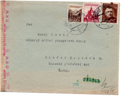 64679 - Slowakei - 1944 - 1,20Ks B.Stiavnica MiF A Bf BANSKA BYSTRICA -> Boehmen & Maehren, M Dt Zensur (70h Mke Mgl) - Lettres & Documents