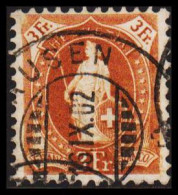 1882. Stehende Helvetia. Weisses Papier.  3 Fr. Perf. 11 3/4.  - JF530579 - Used Stamps