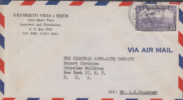 1953. COSTA RICA. Fine AIR MAIL Cover To USA With 35 C CORREO AEREO Cancelled 10 ENE 1953 SAN... (Michel 482) - JF438097 - Costa Rica