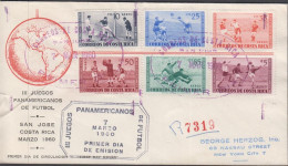 1960. COSTA RICA. Fine FDC To USA FOOTBALL VM. 6 EX. FIRST DAY 7 MAR 1960. Interesting Fo... (Michel 549-554) - JF438111 - Costa Rica