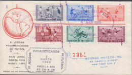 1960. COSTA RICA. Fine FDC To USA FOOTBALL VM. 6 EX. FIRST DAY 7 MAR 1960. Interesting Fo... (Michel 549-554) - JF438113 - Costa Rica