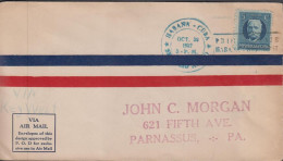 1927. CUBA 5 C  Calixto Garcia Perforated On Very Fine First Flight Cover To USA Cancelled HAB... (Michel 51) - JF438132 - Ungebraucht