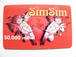 Phonecard Prepaid Sim Sim 50.000 Manat Azerbaijan Angels Angel Heart Love - Azerbaiyan