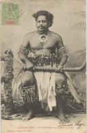 FIJI - ARCHIPEL FIDJI  - UN CHEF FIDJIEN EN COSTUME DE GUERRE - ED. BERGERET - 1904 - Oceania