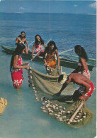 FRENCH POLYNESIA - ADVERTISING POSTCARD BY "TAI TRANSPORTS AERIENS INTERCONTINENTAUX" -  FISHING SCENE - 1962 - Oceania