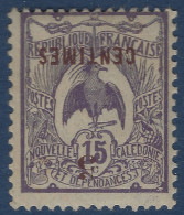 Nouvelle Caledonie Cagou N°113b* 5c Sur 15c Violet Variété Surcharge Renversée Tres Frais TTB - Ungebraucht