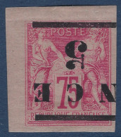 Nouvelle Caledonie N°7* 5c Sur 75c Rose Petit Coin De Feuille Frais & TTB - Ongebruikt