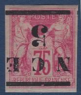 Nouvelle Caledonie N°7a* 5c Sur 75c Rose Variété Surcharge Renversée Frais & TTB - Nuevos