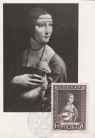 Carte Maximum - Pologne - Leonardo Da Vinci - Léonard De Vinci - La Dame à L'hermine - YT N°880 - Tarjetas Máxima