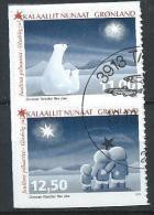 Groënland 2015, N°688/689 Adhésifs  Oblitérés Issus De Carnet, Noël - Used Stamps