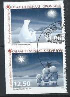 Groënland 2015, N°688/689 Adhésifs  Oblitérés Issus De Carnet, Noël - Usados