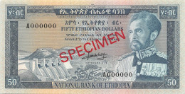Ethiopia 50 Dollars 1966 Unc Specimen Pn 28s - Ethiopia