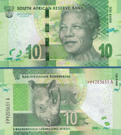 South Africa, 10 Rand, ND (2012), P-138-NEW, UNC Rhino - South Africa