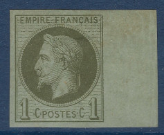 France Colonies Générales Napoleon III N°7* BDFeuille 1c Vert Olive Frais & TTB Signé A.BRUN - Napoléon III