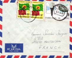 ZAIRE AFFRANCHISSEMENT COMPOSE SUR LETTRE POUR LA FRANCE 1989 - Briefe U. Dokumente