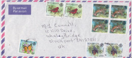 Seychelles Enveloppe Lettre Timbre Oiseau Roussette Chauve-Souris Flying Fox Bat Butterfly Stamp X9 Air Mail Cover - Seychelles (1976-...)