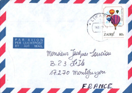 ZAIRE SEUL SUR LETTRE POUR LA FRANCE 1989 - Brieven En Documenten