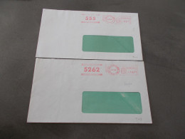 MARQUE POSTALE EMPREINTE MACHINE ROUGE SUR ENVELOPPES. - Maschinenstempel (EMA)