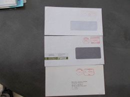 LUXEMBOURG.MARQUE POSTALE EMPREINTE MACHINE ROUGE SUR ENVELOPPES. - Machines à Affranchir (EMA)