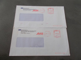 BELGIQUE..MARQUE POSTALE EMPREINTE MACHINE ROUGE SUR ENVELOPPES.HERSTAL. - 1980-1999