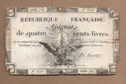 ASSIGNAT DE 400 LIVRES An 1 De La République   (PPP41307) - Other & Unclassified