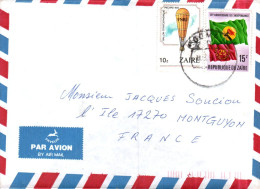 ZAIRE AFFRANCHISSEMENT COMPOSE SUR LETTRE POUR LA FRANCE 1987 - Covers & Documents