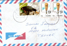 ZAIRE AFFRANCHISSEMENT COMPOSE SUR LETTRE POUR LA FRANCE 1986 - Storia Postale