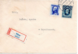 64688 - Slowakei - 1943 - 2,50Ks Hlinka MiF A R-Bf NITRA -> Topol'cany - Covers & Documents