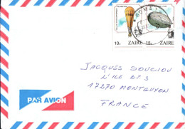 ZAIRE AFFRANCHISSEMENT COMPOSE SUR LETTRE POUR LA FRANCE 1987 - Briefe U. Dokumente