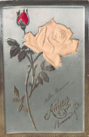 FLEURS - Roses - Amitié - Carte Postale Ancienne - Flowers
