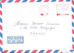 ZAIRE EMA  SUR LETTRE POUR LA FRANCE 1994 - Covers & Documents