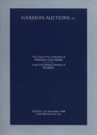 1988 HARMERS ZURICH CATALOGUE VENTE COLLECTION COLONIES FRANCAISES EMISSIONS GENERALES ET RUSSIE+ LISTE DE PRIX ATTEINTS - Auktionskataloge