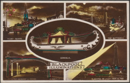 Blackpool Illuminations, Lancashire, 1930 - Allen & Sons RP Postcard - Blackpool