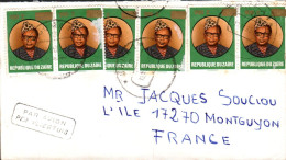 ZAIRE AFFRANCHISSEMENT COMPOSE SUR LETTRE POUR LA FRANCE 1992 - Covers & Documents