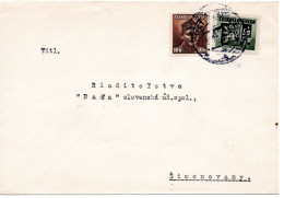 64691 - Tschechoslowakei - 1945 - 50h Wappen MiF A Bf BRATISLAVA -> Simonovany - Storia Postale