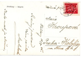 64693 - Tschechoslowakei - 1945 - 1,50K Wappen EF A AnsKte PIESTANY -> Praha - Storia Postale