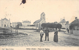 CPA 91 SOISY SUR ECOLE / PLACE DE L'EGLISE - Autres & Non Classés